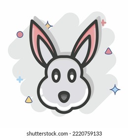 Icon Rabbit. related to Animal Head symbol. Comic Style. simple design editable. simple illustration. cute. education