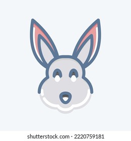 Icon Rabbit. related to Animal Head symbol. doodle style. simple design editable. simple illustration. cute. education