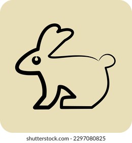 Icon Rabbit. related to Domestic Animals symbol. glyph style. simple design editable. simple illustration