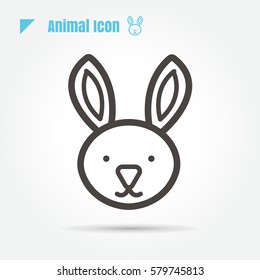 icon rabbit style vector illustration design on white background. Cartoon and logo. animal