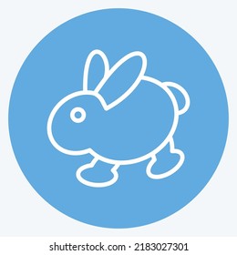 Conejo de iconos. adecuado para la carne. estilo ojos azules. diseño simple editable. vector de plantilla de diseño. ilustración simple