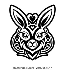 An icon of rabbit tattoo in solid style