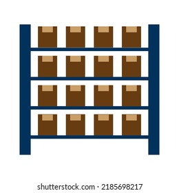 Icon With Rack With Boxes. Vector Illustration. Stock Image. 