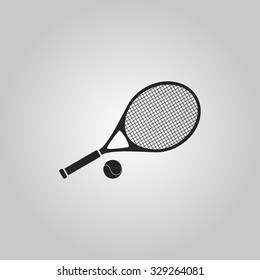 Icon racket with the ball for tennis.