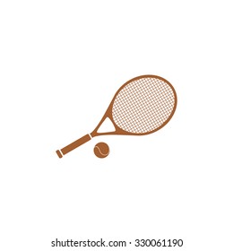 Icon racket with the ball for tennis.