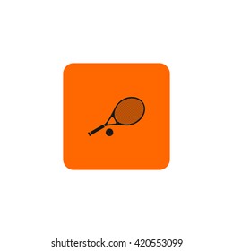 Icon racket with the ball for tennis.