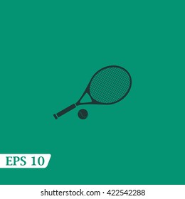 Icon racket with the ball for tennis.