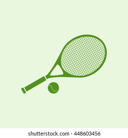 Icon racket with the ball for tennis.