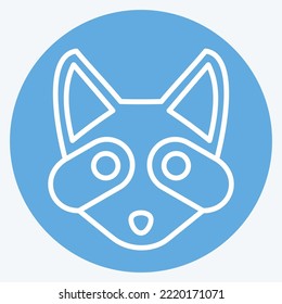 Icon Racoon. related to Animal Head symbol. blue eyes style. simple design editable. simple illustration. cute. education