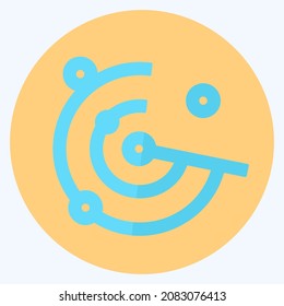 Radar de icono - Estilo plano, ilustración simple, trazo editable,vector de plantilla de diseño, bueno para impresiones, carteles, anuncios, anuncios, gráficos de información, etc.