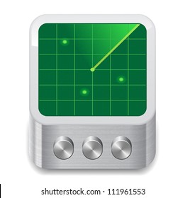 Icon for radar. White background. Vector saved as eps-10, file contains objects with transparency.