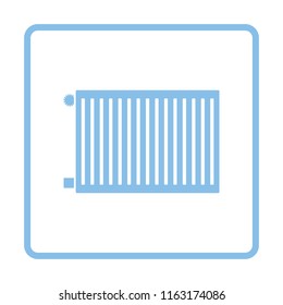 Icon of Radiator. Blue frame design. Vector illustration.
