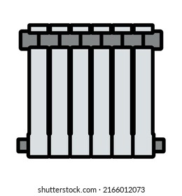 Icono Del Radiador. Contorno de negrita editable con diseño de relleno de color. Ilustración vectorial.