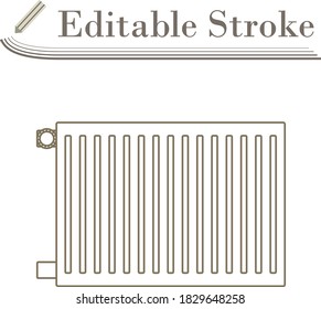 Icon Of Radiator. Editable Stroke Simple Design. Vector Illustration.