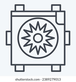 Icon Radiator Fan. related to Car Parts symbol. line style. simple design editable. simple illustration