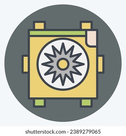 Icon Radiator Fan. related to Car Parts symbol. color mate style. simple design editable. simple illustration