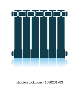 Icono Del Radiador. Diseño de reflexión de sombra. Ilustración vectorial.