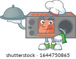An icon of radio transceiver as a Chef with food on tray ready to serve