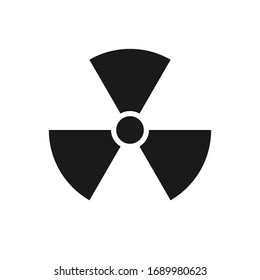 Icon of radioactivity. Radioactive material, danger or risk. Simple flat design isolated on white background. Stock illustration