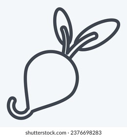 Icon Radish. related to Fruit and Vegetable line style. simple design editable. simple illustration