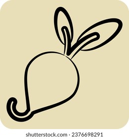 Icon Radish. related to Fruit and Vegetable symbol. hand drawn style. simple design editable. simple illustration