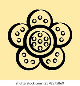 Icon rafflesia. Beautiful flowers elements. Icon in hand drawn style.