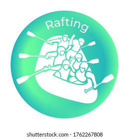 Icon rafting from the Sea set. Vector illustration. Vector illustration
