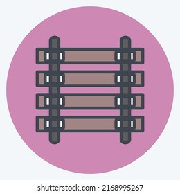 Icon Rails. suitable for Wild West symbol. color mate style. simple design editable. design template vector. simple symbol illustration