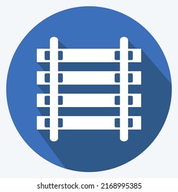Icon Rails. suitable for Wild West symbol. long shadow style. simple design editable. design template vector. simple symbol illustration