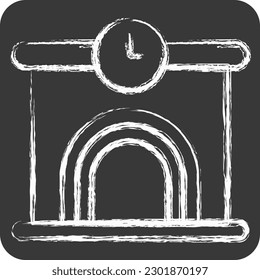 Icon Railway Station. suitable for education symbol. chalk Style. simple design editable. design template vector