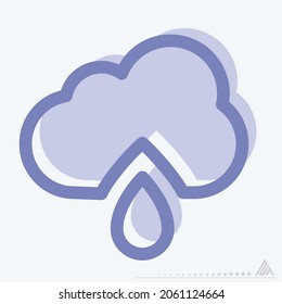 Icon Rain 2 - Two Tone Style - Simple illustration, Editable stroke, Design template vector, Good for prints, posters, advertisements, announcements, info graphics, etc.