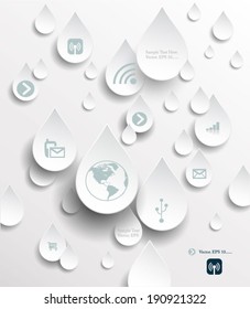  Icon in rain drops.Cloud computing concept.