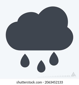 Icon Rain - Glyph Style - Simple illustration, Editable stroke, Design template vector, Good for prints, posters, advertisements, announcements, info graphics, etc.