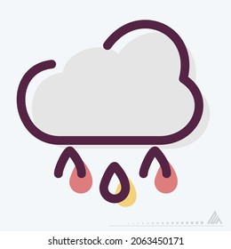 Icon Rain - MBE Syle - Einfache Illustration, bearbeitbarer Strich, Design Template Vektor, Gut für Drucke, Plakate, Anzeigen, Ankündigungen, Infografiken, etc.
