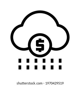 Icon Rain Money With Style Outline