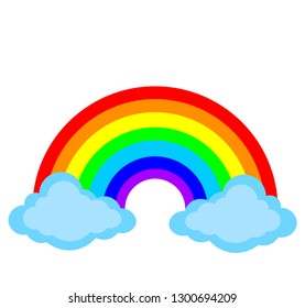 Icon rainbow and clouds on a white background.