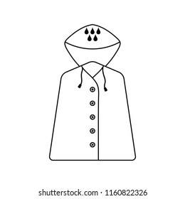 Icon of raincoat. Thin line design. Vector illustration.