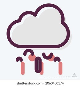 Icono Lluvia - Modelo MBE - Ilustración simple, trazo editable, vector de plantilla de diseño, Buena para impresiones, afiches, anuncios, anuncios, gráficos de información, etc.