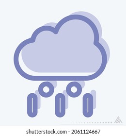 Icon Rainfall - Two Tone Style - Einfache Illustration, Bearbeitbarer Strich, Design Template Vektor, Gut für Drucke, Plakate, Anzeigen, Ankündigungen, Infografiken, etc.