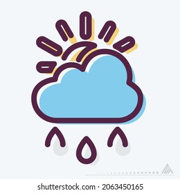 Icon Rainy Day - MBE Syle - Simple illustration, Editable stroke, Design template vector, Good for prints, posters, advertisements, announcements, info graphics, etc.