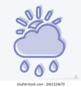 Icon Rainy Day - Two Tone Style - Simple illustration, Editable stroke, Design template vector, Good for prints, posters, advertisements, announcements, info graphics, etc.