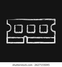 Icon ram. Computer components elements. Icon in chalk style.