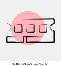 Icon ram. Computer components elements. Icon in color spot style.