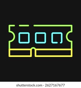 RAM do ícone. Elementos de componentes do computador. Ícone em estilo neon.