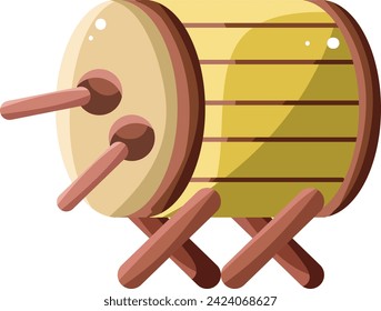 Icon of Ramadan Kareem Isolated on White Background. Icon of mosque drum artwork. Vector Illustration.