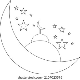 Icon ramadhan kareem.mosque,moon and stars