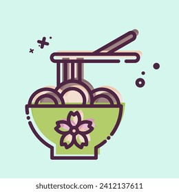 Icon Ramen. related to Sakura Festival symbol. MBE style. simple design editable. simple illustration