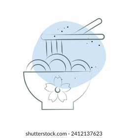 Icon Ramen. related to Sakura Festival symbol. Color Spot Style. simple design editable. simple illustration
