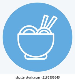 Icon Ramen. suitable for Japanese symbol. blue eyes style. simple design editable. design template vector. simple illustration