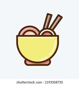 Icon Ramen. suitable for Japanese symbol. flat style. simple design editable. design template vector. simple illustration